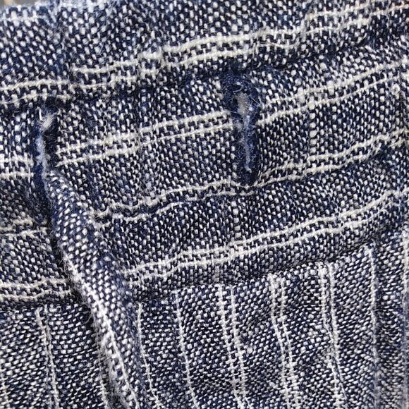 Ellen Tracy Linen Rayon Loose Flowing Striped Pants Elastic Waistband Ties - L - Picture 7 of 14